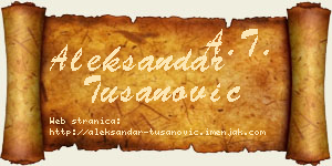 Aleksandar Tušanović vizit kartica
